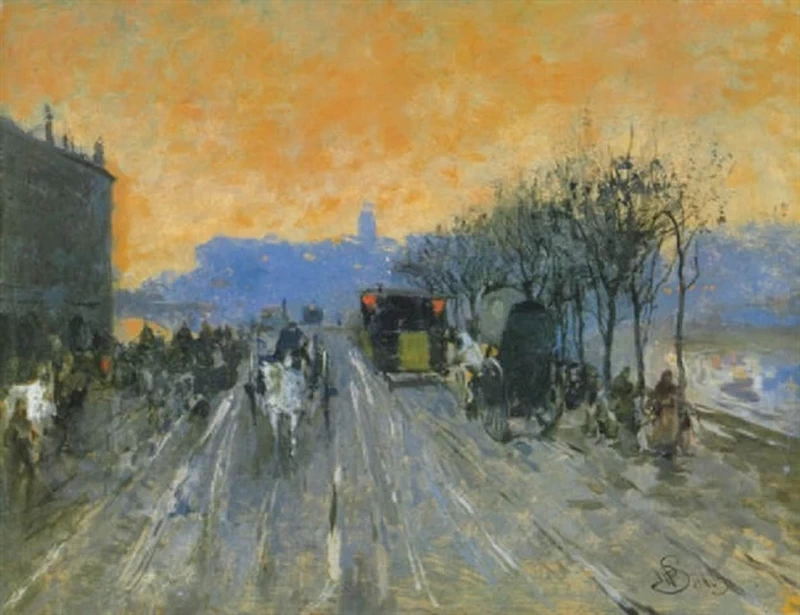 Via di Milano al tramonto
